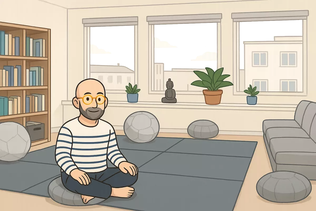 Illustration du cabinet de sophrologie et hypnose à Nice — salle modulable avec Cédric Maillot-Juillet